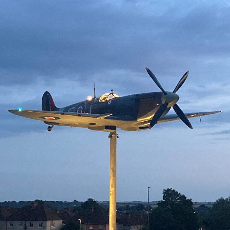 Lighting Salisbury Secret Spitfire memorial