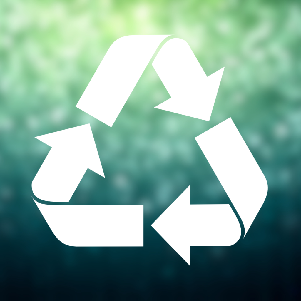 an icon with the recycle sign